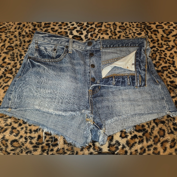 We The Free Pants - We The Free Distressed Blue Jean Shorts